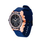 Voyager Chrono Rose & Navy Silicone Watch - Image 2