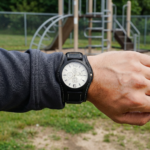 Aviator Cuff Black Leather Watch - Image 3