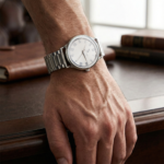 Roman Muse Silver-Tone Men's Link Watch - Image 5